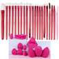 20Pcs Makeup Brush Set Eyeshadow Eyeliner Brushes Foundation Concealers Powder Blush Blending Beauty Tool with Makeup Sponge Kit