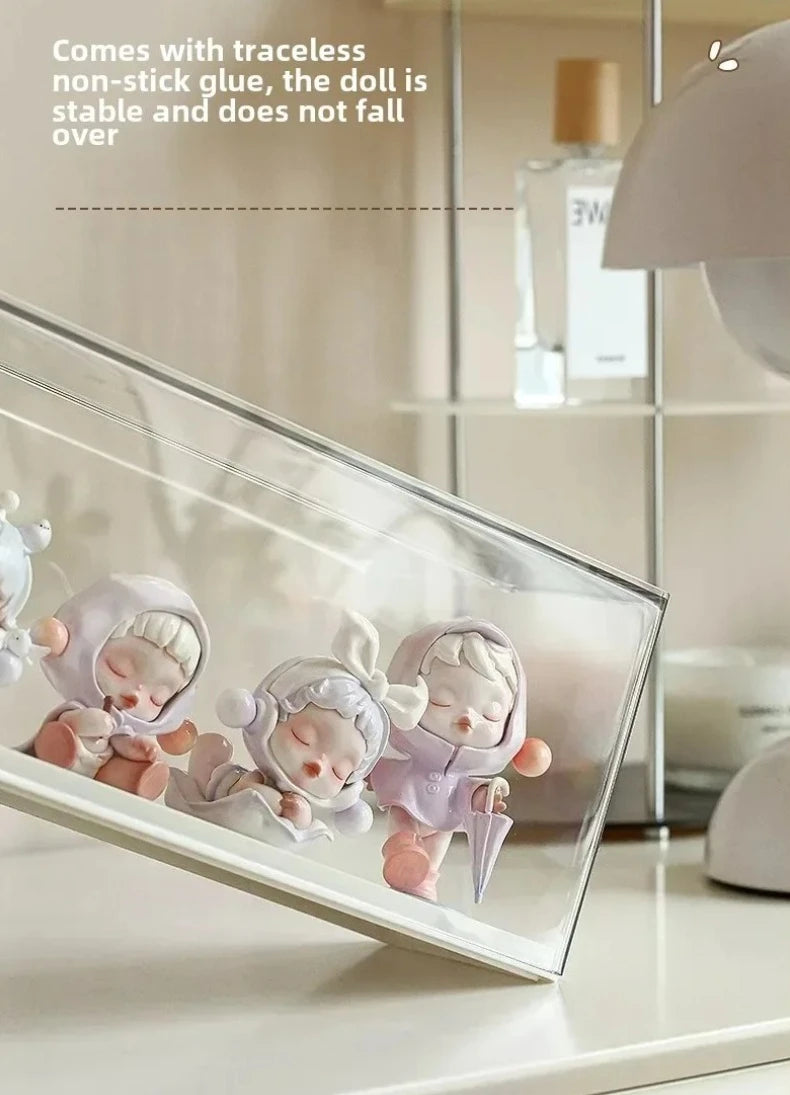 Acrylic Action Figure Display Case Transparent Doll Storage Box Toy Organizer Rack for Collectible Showcase Cabinet