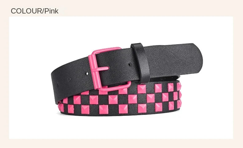 Width 3.8cm Hip-hop Punk Women's Belt Fashion Trend All-match Jeans Accessories Girdle Music Festival Y2k Girl Pu Waistband
