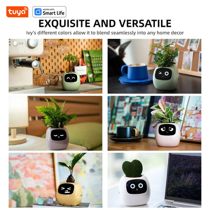 Gen1 Tuya Ivy Smart Planter,Endless Fun Over 49 Rich Expressions,7 smart sensors,AI Chips Make Raising Plants Easy and Fun