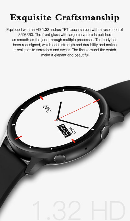 LIGE Nowy Smartwatch z Pomiarem Temperatury Ciała Damski Męski Ekran HD 360 Odbieranie Połączeń Wybieranie Połączeń Smartwatch Męskie Zegarki dla Kobiet Bransoletka