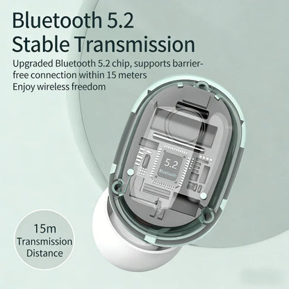 E6S Bluetooth 5.3 TWS Earbuds Noise Cancelling Wireless Headphones, HD Mic, Deep Bass, One-Step Pairing for Gaming & Calls
