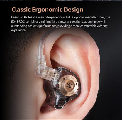 KZ EDX Pro X dynamic driving headphones in-ear monitoring earplugs HIFI bass hi-fi headphones stage sports headphones