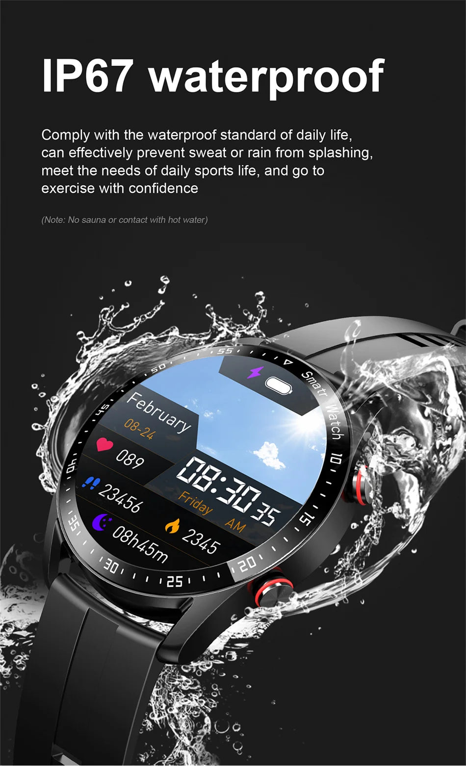 2026 NEW 1.5 inch Smart Watch Men Bluetooth Call Heart Rate ECG Health Fitness Sports Watch Waterproof Business Man Smartwatch