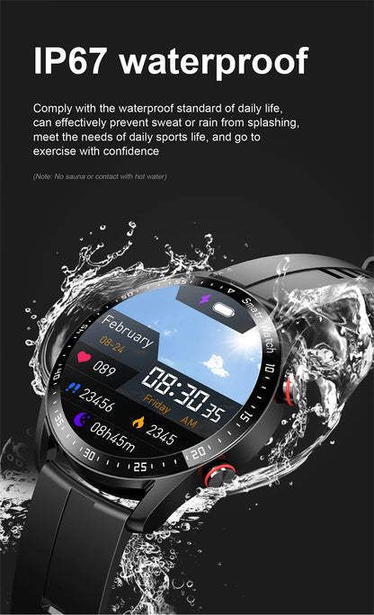2026 NEW 1.5 inch Smart Watch Men Bluetooth Call Heart Rate ECG Health Fitness Sports Watch Waterproof Business Man Smartwatch