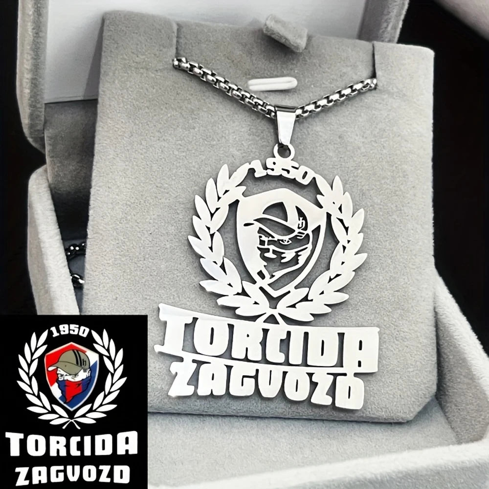 Personal Design Men's Pendant Necklace Custom Company Club Logo image Stainless Steel Thick Chain Necklace Birthday Jewelry Gift