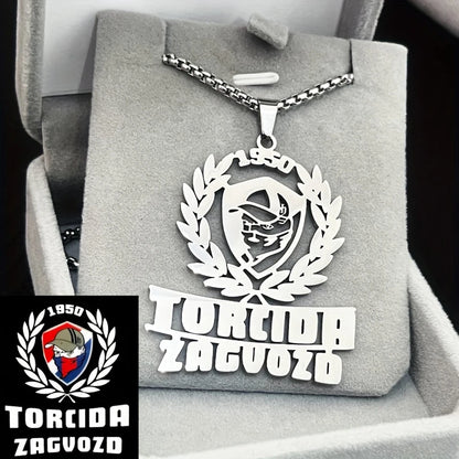 Personal Design Men's Pendant Necklace Custom Company Club Logo image Stainless Steel Thick Chain Necklace Birthday Jewelry Gift
