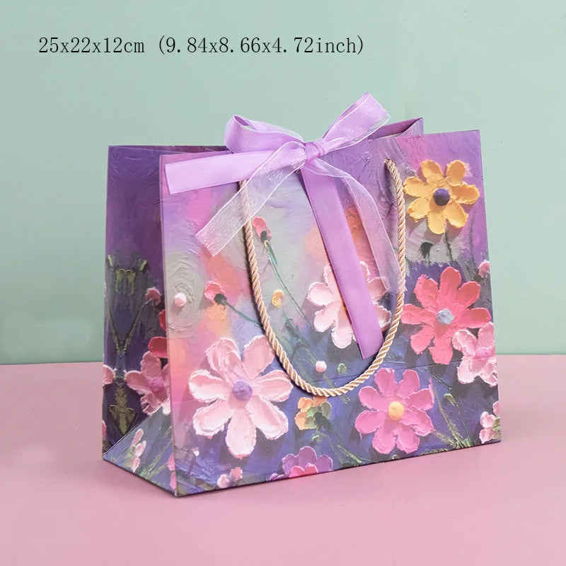 Party Gift Bag Pardboard Paper Tote Gift Bags with Handles Shopping Party Wedding Party Birthday Retail Bags Gift Bag Handbag