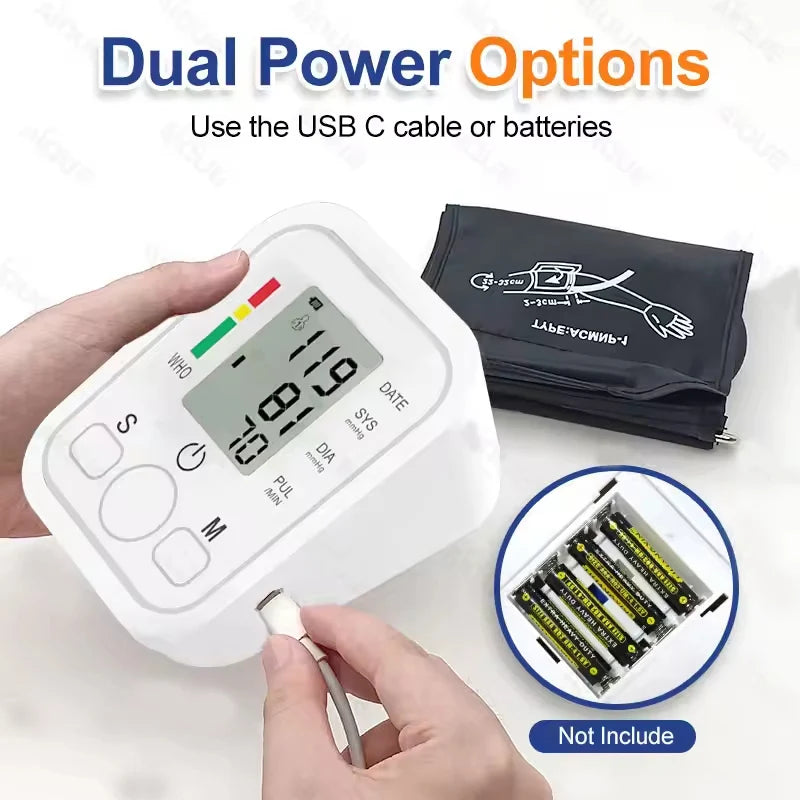 Digital Blood Pressure Monitor Or Finger Pulse Oximeter Automatic Tonometer Heart Rate Detector Household Medical Health Monitor
