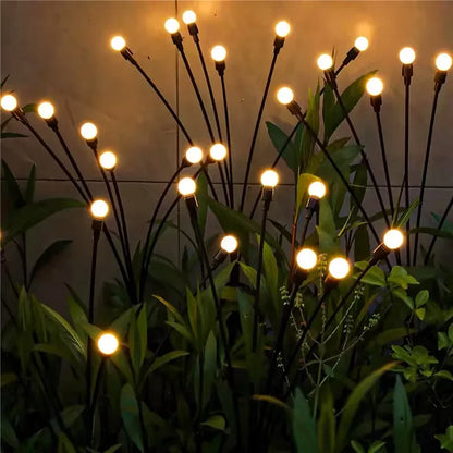 Solar LED Firework Lights Outdoor Dandelion Lamp Waterproof Swaying Starburst Light for Yard Patio Garden Christmas Decor 1-4PCS