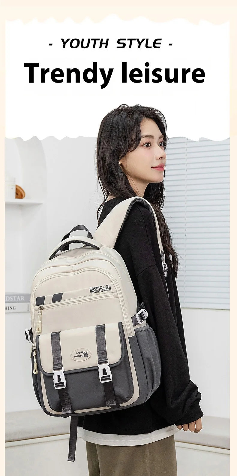New School Bag with High Appearance Level Junior High School Backpack Large Capacity Primary School Backpack Ins Wind
