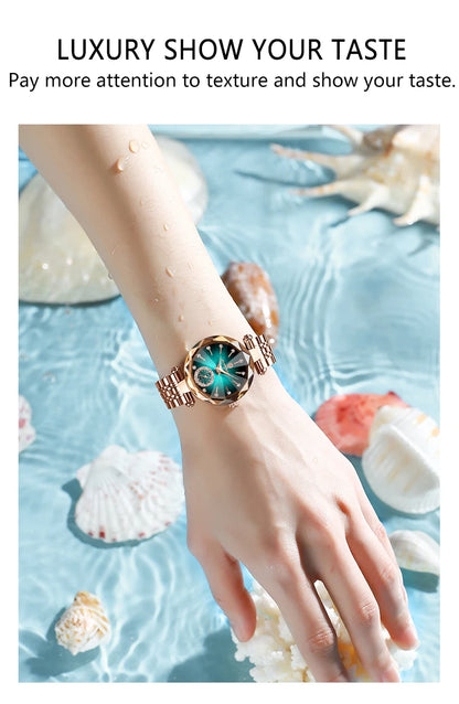 POEDAGAR Elegant Ladies Wristwatch Waterproof Stainless Steel Luxury Watch for Woman High Quality Fashion Women's Quartz Watches