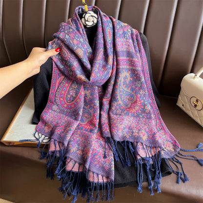Luxury Winter Scarf Women Cashmere Warm Pashmina Brand Foulard Female Shawls Wraps Thick Soft Bufanda Poncho Scarves Stole 2025