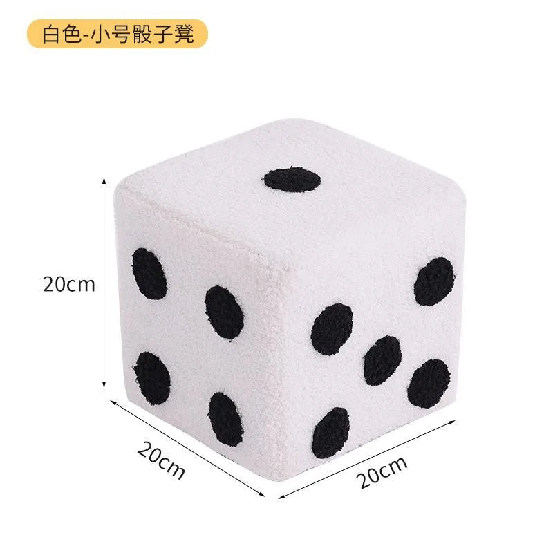 Large Cubic Imitation Lamb Wool Funny Shoes Stool Bedroom Decorative Dices Stool Living Room Mobile Furniture Home Decoration