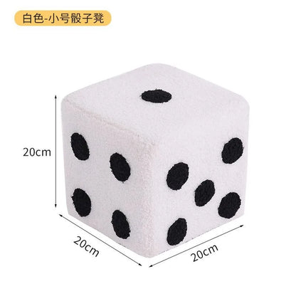 Large Cubic Imitation Lamb Wool Funny Shoes Stool Bedroom Decorative Dices Stool Living Room Mobile Furniture Home Decoration