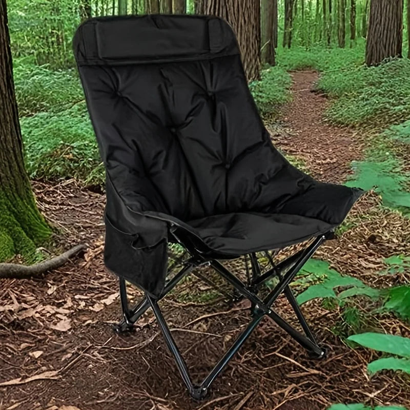 High-Back Moon Chair with Thick Padding | Portable Folding Camping Chair for Adults, Stadium Events & Festivals | Pearl