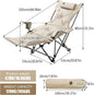 Folding Camping Chair with Armrests, Portable Outdoor Lawn Chair with Detachable Headrest Lightweight Fishing Chair for Picnic