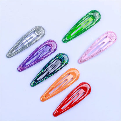 20Pcs/Lot Fashion Girls Hair Accessories Water Drip Oil BB Hair Clip Gold Powder Hairpin Glitter Barrettes Children Headdress