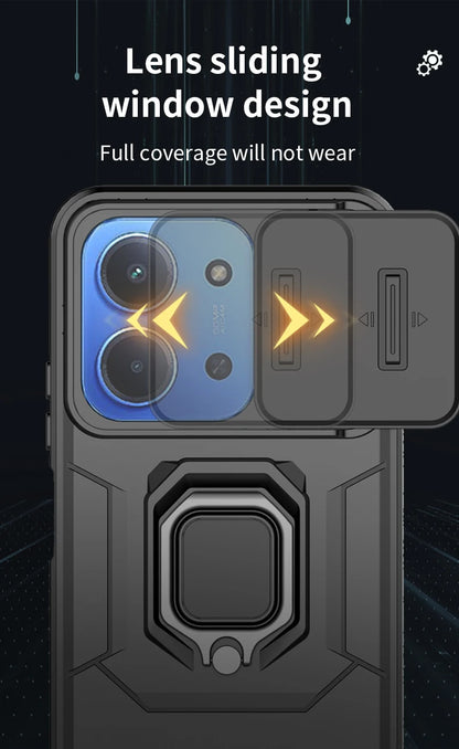 For Xiaomi Redmi 15C 4G 171mm Case Shockproof Armor Magnetic Holder Ring Case For Redmy 15C 15 C Redmi15C 4G Lens Protect Cover