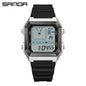 SANDA 6307 Casual Men's LED Electronic Watch Waterproof Sports Alarm Clock Multi functional Student Fashion Electronic Watch