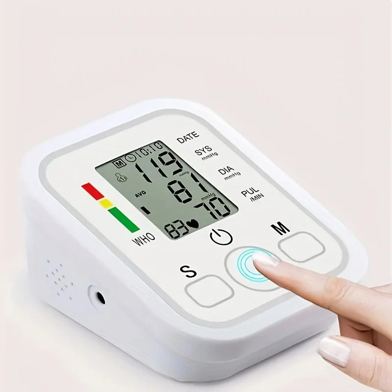 Digital Arm Blood Pressure Meter 32cm Cuff Medical Automatic Pressure Tonometer Tensiometer Baumanometer for High-Precision Home