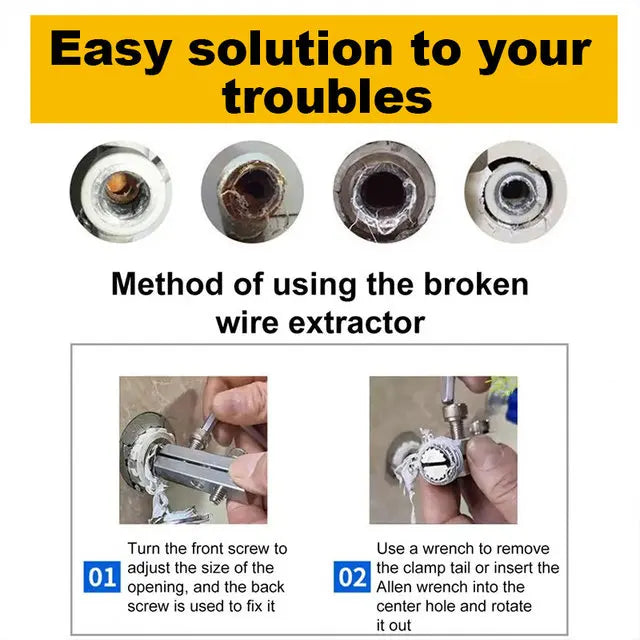 Broken Wire Extractor Threading Tools Tap Screw Remover Water-tap Angle Valve Repair for 4/6 Points Bolt Extractor Plumbing Tool