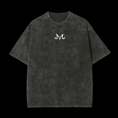 Majin M Logo T Shirt Men Acid Wash Anime Dragon Ball Z Cotton Minimalist Streetwear Vintage Gym Training Graphic Top Tee