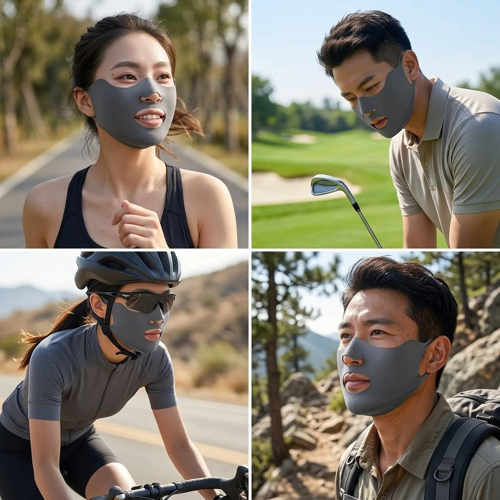 UPF50+ Ice Silk Sun Protection Face Mask Cool Breathable Lightweight for Outdoor Running Golf Summer Sports Women Men