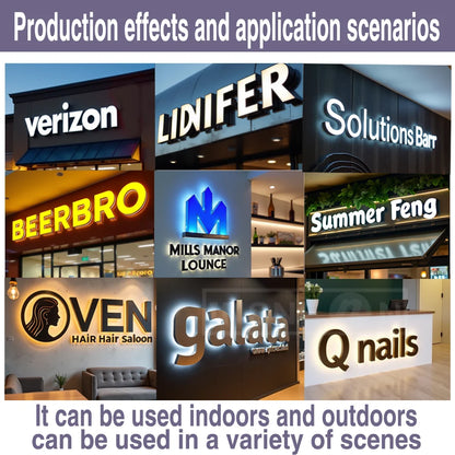 Custom 3D Metal Letter LED Illuminated Signage - Backlit Halo Front Lit Wall Logo for Indoor Outdoor Commercial Business Decor