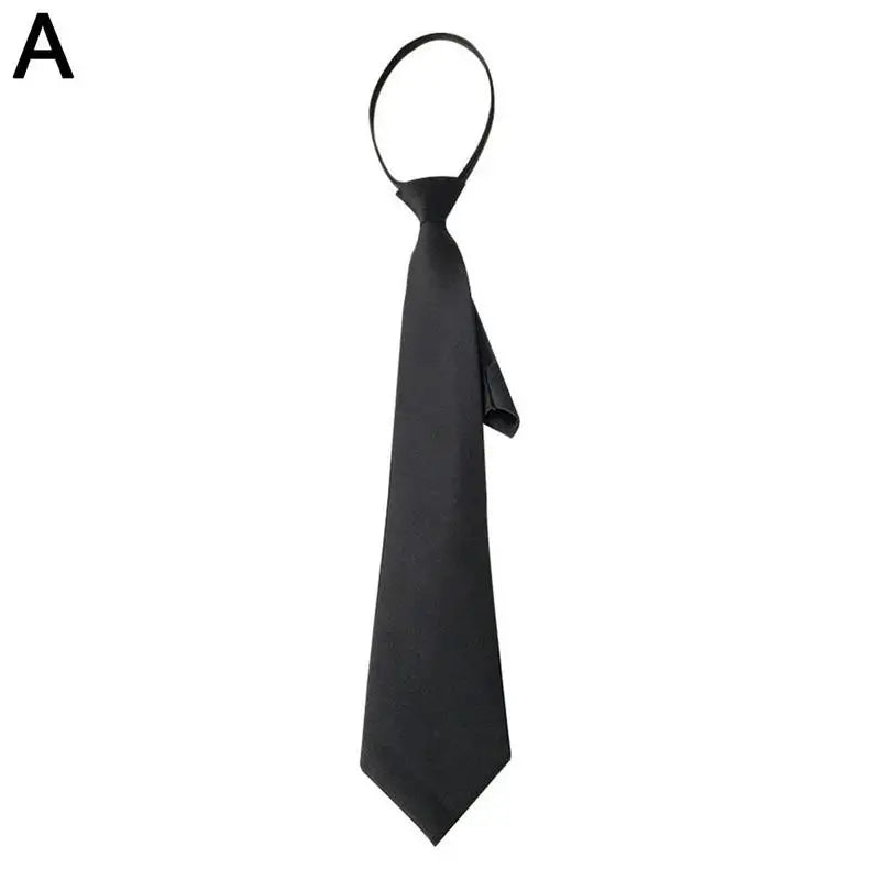 Ties Preppy Style Men Women Black Necktie  Retro Solid Silky Narrow Neck Tie Slim Smooth Wedding Graduation Decoration