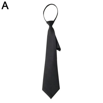 Ties Preppy Style Men Women Black Necktie  Retro Solid Silky Narrow Neck Tie Slim Smooth Wedding Graduation Decoration