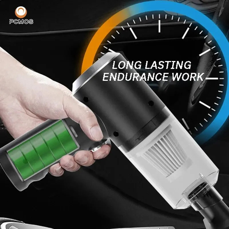 PCMOS 1PC Wireless Vacuum Cleaner Dual Use for Home and Car High Power Powerful Vacuum Cleaner Black