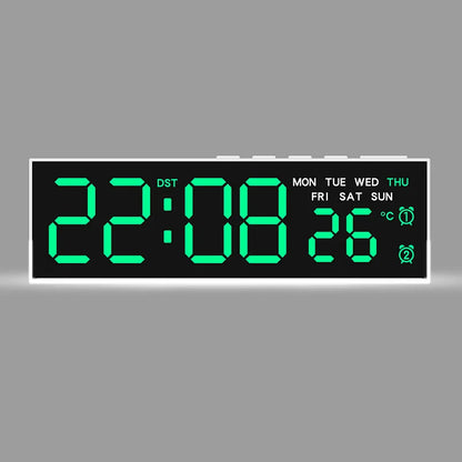 LED Digital Alarm Clock Temperature Week 2 Alarms Ambient Light Brightness Adjustment Bedside Electronic Table Clock USB Powered