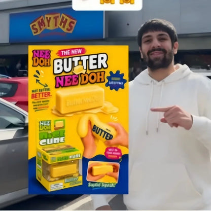 Flour Filled Butter Bar Squeeze Toy Nice Cube Nee Doh Squishy Fidget Toy Stress Relief Portable Decompression Squish Gift Toy