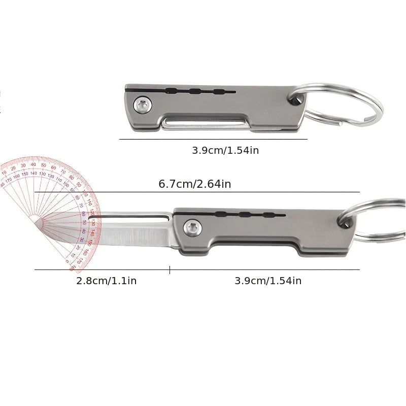 Titanium alloy folding mini knife, portable hanging keychain, unboxing, express delivery knife, household all-in-one knife