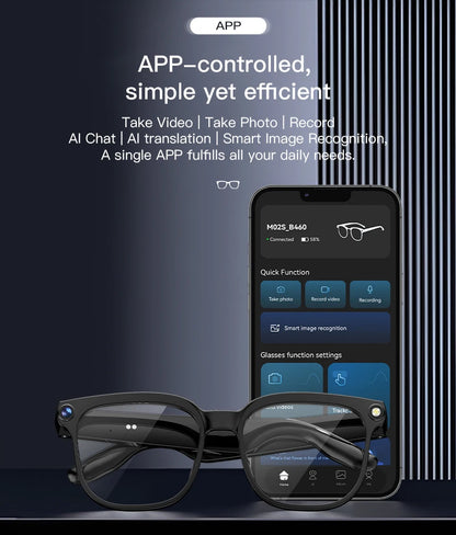 New HD 800W Camera Smart Glasses Men 100+Language Translation 1080P Shoot Video WIFI Transmission 3D Music Call Sunglass Glasses