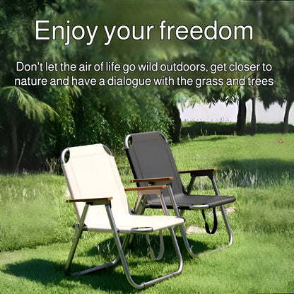 Portable Camping Chair Picnic Oxford Cloth Chair Beach Fishing Chair Outdoor Folding Beach Chair with Non-slip Mat Aluminum Blac