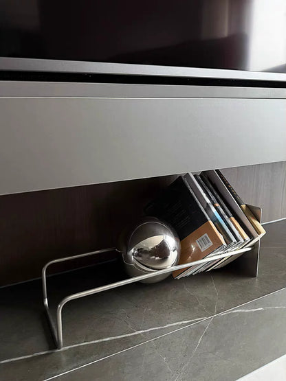 Modern Gravity Ball Book Holder – Bauhaus Mid-Century Desktop Organizer, Chic Magazine & Newspaper Rack, Stylish Office Desk