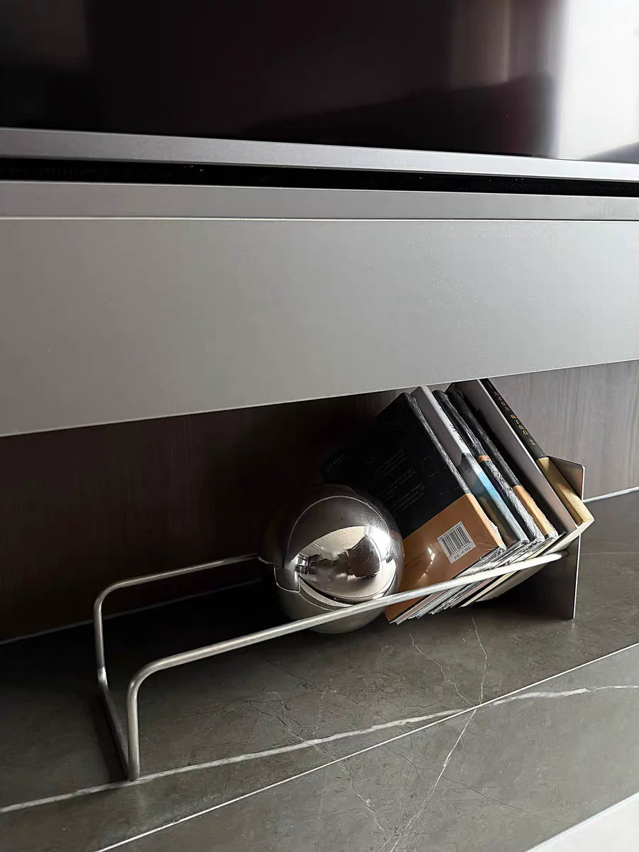 Modern Gravity Ball Book Holder – Bauhaus Mid-Century Desktop Organizer, Chic Magazine & Newspaper Rack, Stylish Office Desk