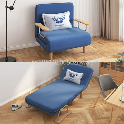 Folding Bed Sofa Bed Single Dual-Use Office Noon Break Bed Household Simple and Portable Small Foldable Recliner