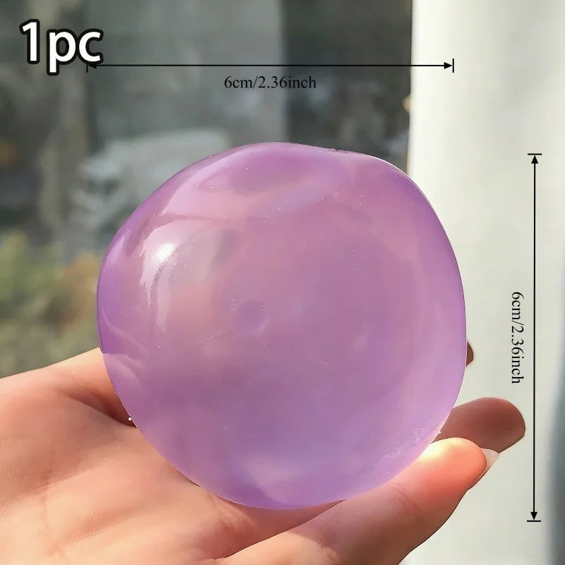 1/3pcs Cute Translucent Coconut Oil Squeeze Ball Appearance Plasticity Slow Rebound Stress Relief Fidget For Kids & Adult 6*6CM