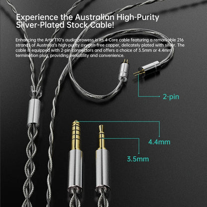 ARTTI T10&R1&R2 In-Ear HiFi Earphones Wired IEMs Monitors 14.2mm Planar Driver Textured Bass 0.78mm 2pin & 3.5MM/4.4MM Connector