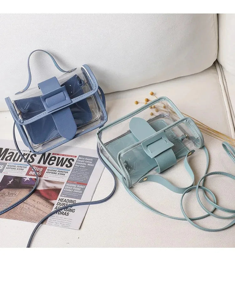 Transparent PVC Ladies' Jelly Bag, Summer Transparent Shoulder Crossbody Bag, Cute Kawaii Handbag