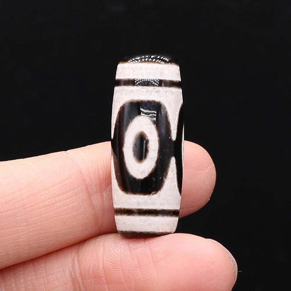 Natural Stone Bead Tibetans Divination Pattern Natural Agates Loose Bead for Women Making DIY Jewerly Necklace Gift 12x30mm