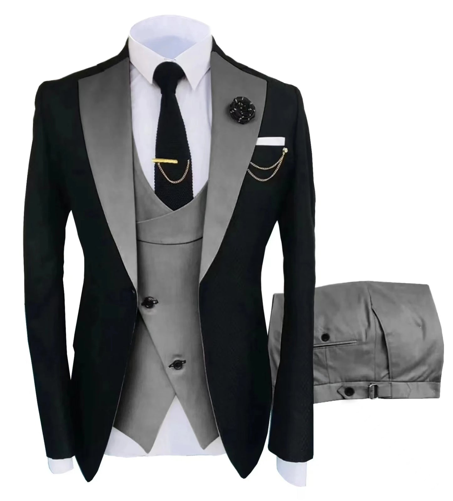 high-quality wedding art ，dress suit for men，3 pieces Blazer Vest And Pants set，performance, Emcee，Groomsmen