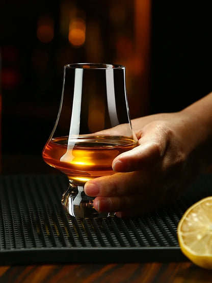 Crystal Whiskey Glass Handmade Tulip Design Big Belly Cognac Tasting Cup For Scotch Bourbon Barware Home Bar Gift Set