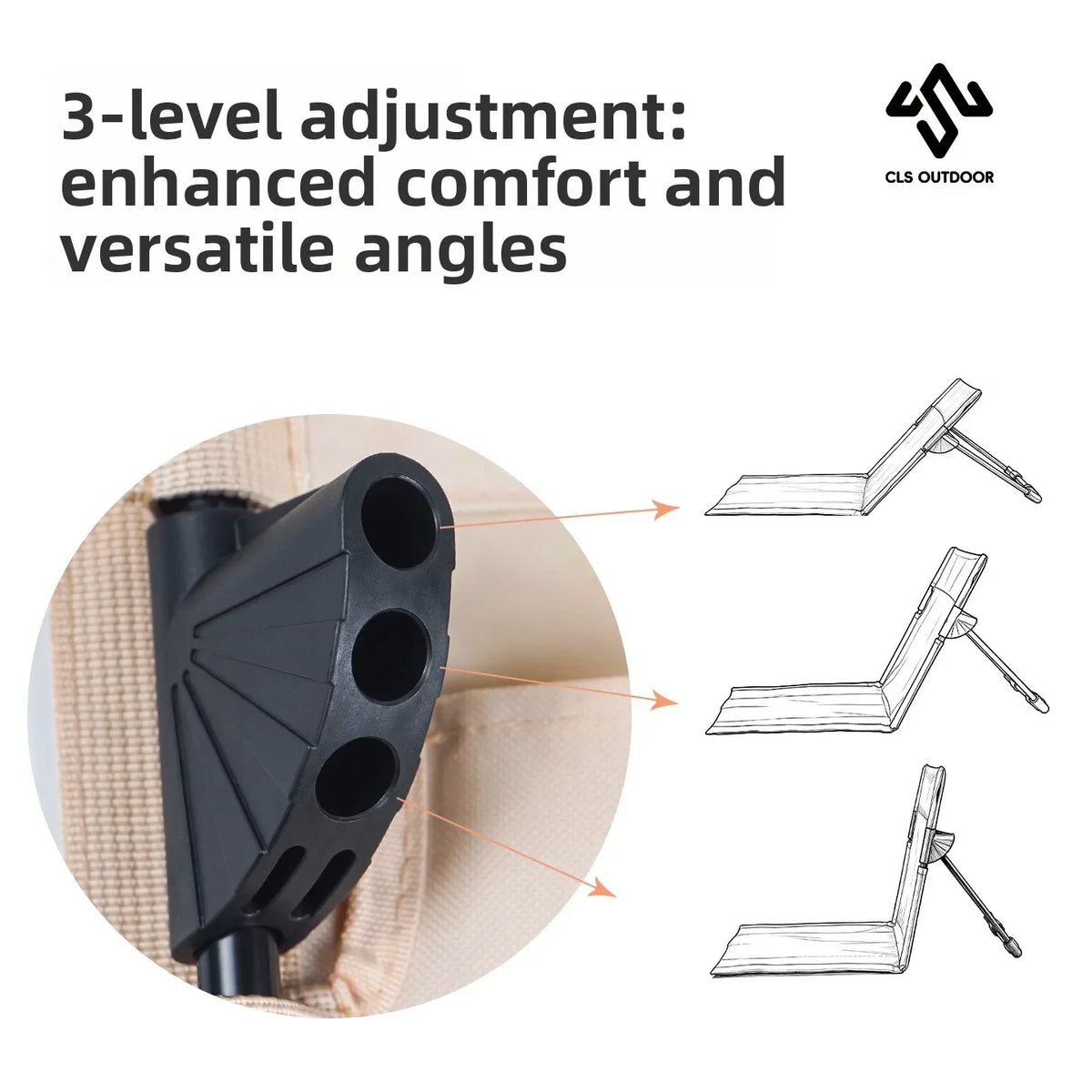 Upgraded Outdoor Folding Beach Chair with Adjustable Backrest Cushioned Aluminum Alloy for Camping Lunch Break Recliner