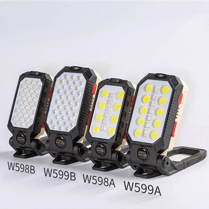 4000MaH Rechargeable Work Light 30W Super Bright COB Flashlight With Magnetic Portable Outdoor Power Bank Camping Emergency Lamp