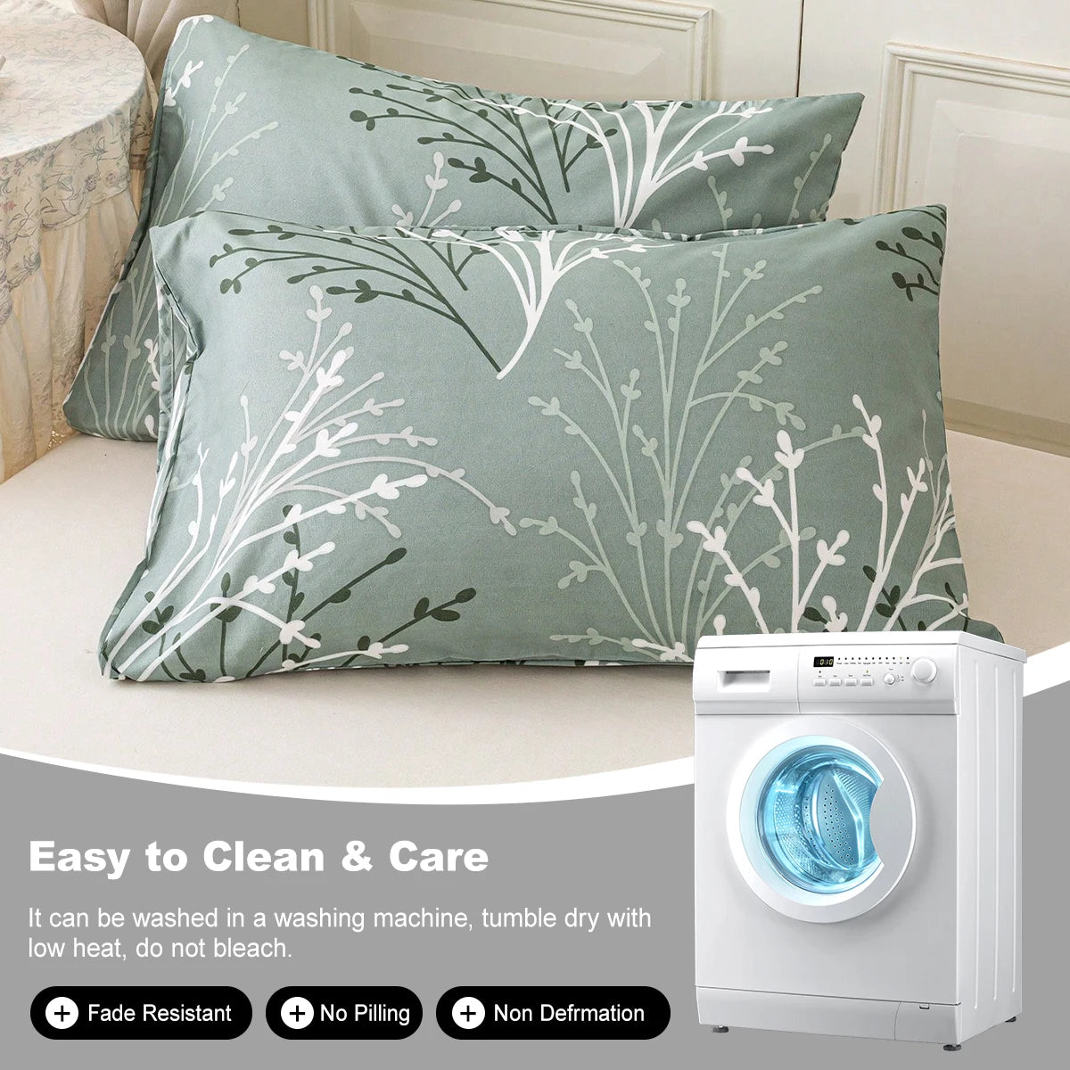 2pcs/4pcs Floral Pattern Pillow Cover Set (Pillow Inner Not Included), Soft & Comfortable, Suitable For All Seasons