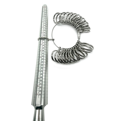 4 Scale Ring Sizer Gauge US/EU/HK/JP Aluminum Alloy Finger Measuring Tool for Jewelry Making Men and Women